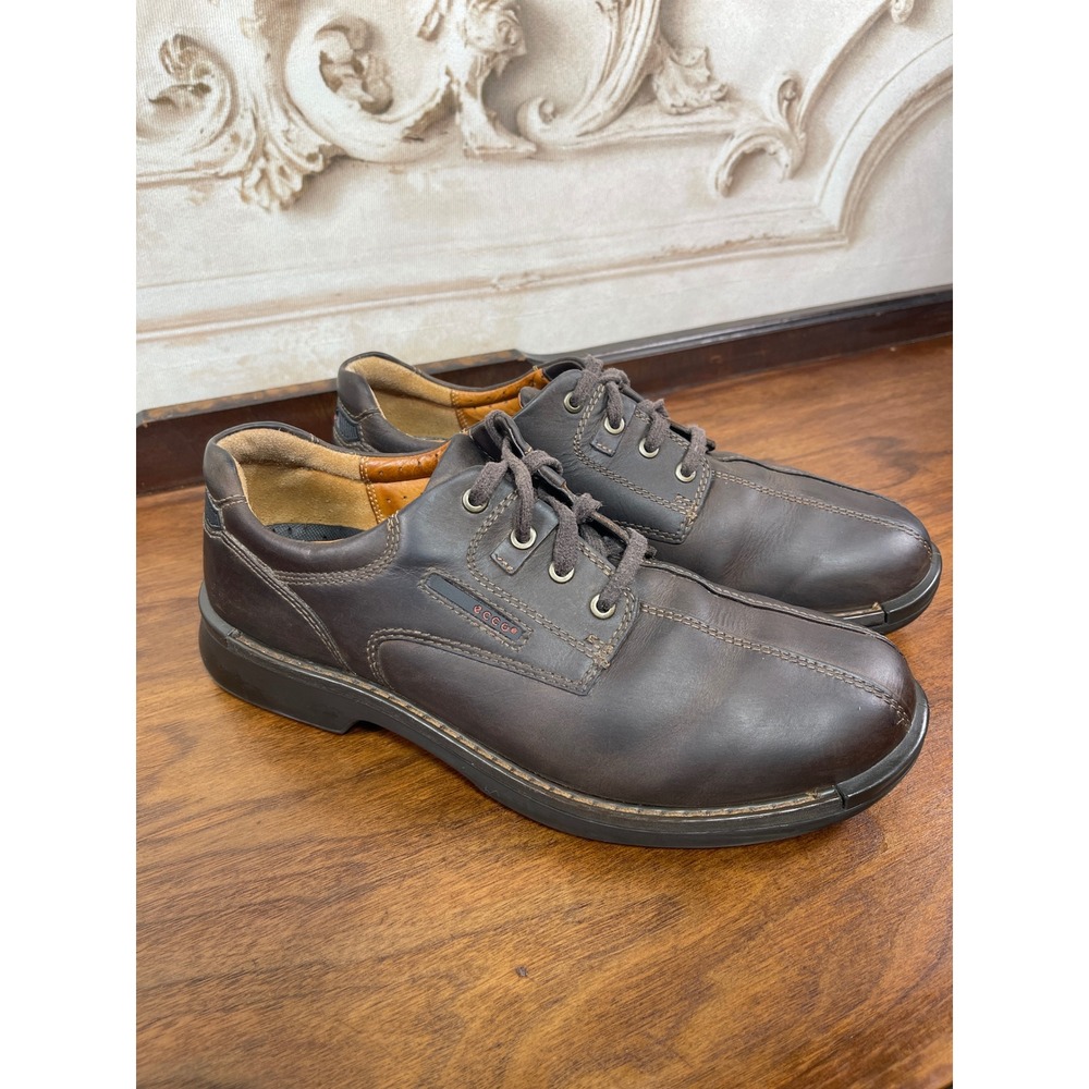 Ecco Mens Hybrid Lite Fusion Bicycle Toe Walk Leather Shoes Brown Size EU 44
